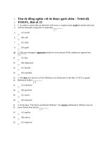 Tìm từ đồng nghĩa với từ được gạch chân - Trình độ TOEFL, Bài số 21 pptx