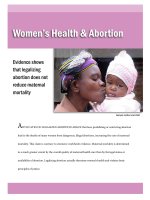 Women’s Health & Abortion: Evidence shows that legalizing abortion does not reduce maternal mortality docx