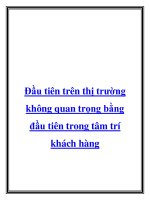 Đầu tiên trên thị trường không quan trọng bằng đầu tiên trong tâm trí khách hàng potx
