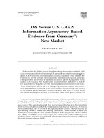 IAS VERSUS U.S. GAAP: INFORMATION ASYMMETRY-BASED EVIDENCE FROM GERMANY''''S NEW MARKET potx