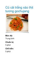 Củ cải trắng xào thịt tương gochujang potx