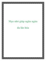 Mẹo nhỏ giúp ngăn ngừa da lão hóa pdf