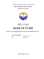 tình hình thất nghiệp của việt nam từ năm 2008 đến năm 2011