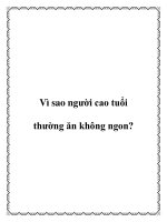 Vì sao người cao tuổi thường ăn không ngon? pot