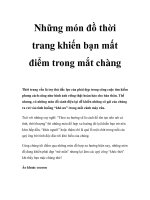 Những món đồ thời trang khiến bạn mất điểm trong mắt chàng pot
