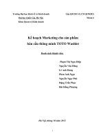 Kế hoạch Marketing cho sản phẩm  bàn cầu thông minh TOTO Washlet