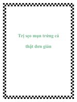 Trị sẹo mụn trứng cá thật đơn giản potx