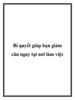 Bí quyết giúp bạn giảm cân ngay tại nơi làm việc ppt