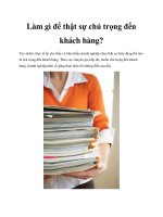 Làm gì để thật sự chú trọng đến khách hàng? pdf