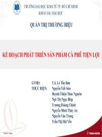 KẾ HOẠCH PHÁT TRIỂN SẢN PHẨM CÀ PHÊ TIỆN LỢI docx