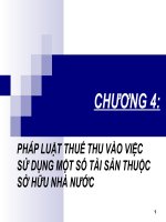PHÁP LUẬT THUẾ THU VÀO VIỆC SỬ DỤNG MỘT SỐ TÀI SẢN THUỘC SỞ HỮU NHÀ NƯỚC pot