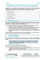 Administration, business objectives, planning and management doc