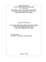 Luận văn:CÁC KHÂU ĐỘT PHÁ CHIẾN LƯỢC PHÁT TRIỂN XUẤT NHẬP KHẨU HÀNG HOÁ CỦA VIỆT NAM THỜI KỲ 2011 - 2020 pptx