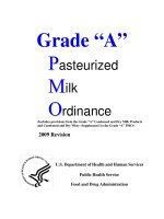 Grade “A” Pasteurized Milk Ordinance ppt