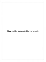 Bí quyết chăm sóc da mùa đông cho nam giới docx