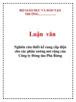 Luận văn: Nghiên cứu thiết kế cung cấp điện cho các phân xưởng mở rộng của Công ty Đóng tàu Phà Rừng potx