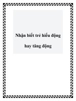 Nhận biết trẻ hiếu động hay tăng động pot