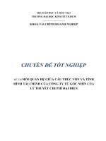 MỐI QUAN HỆ GIỮA CẤU TRÚC VỐN VÀ TÌNH HÌNH TÀI CHÍNH CỦA CÔNG TY TỪ GÓC NHÌN CỦA LÝ THUYẾT CHI PHÍ ĐẠI DIỆN