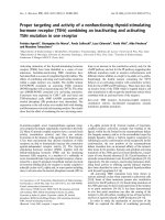 Báo cáo khoa học: Proper targeting and activity of a nonfunctioning thyroid-stimulating hormone receptor (TSHr) combining an inactivating and activating TSHr mutation in one receptor pptx