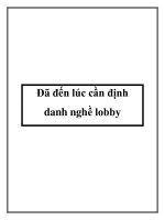 Đã đến lúc cần định danh nghề lobby pdf
