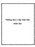 Những lưu ý đặc biệt khi chữa lao pdf