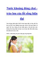 Nước khoáng đóng chai trào lưu của lối sống hiện đại pptx