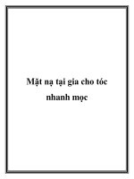 Mặt nạ tại gia cho tóc nhanh mọc pptx
