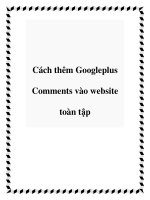 Cách thêm Googleplus Comments vào website toàn tập ppt