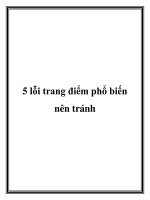 5 lỗi trang điểm phổ biến nên tránh pdf