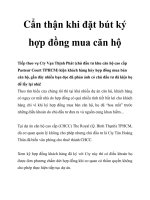 Cẩn thận khi đặt bút ký hợp đồng mua căn hộ ppt