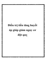 Điều trị tiền tăng huyết áp giúp giảm nguy cơ đột quỵ ppt