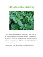 Chữa chứng tăng tiết mồ hôi pptx