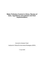 Water Pollution Control in China: Review of laws, regulations and policies and their implementation pptx