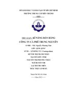 TIỂU LUẬN: KĨ NĂNG BÁN HÀNG CÔNG TY CÀ PHÊ TRUNG NGUYÊN pdf