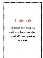Luận văn: Tình hình hoạt động sản xuất kinh doanh của công ty cơ khí 79 trong những năm qua pot
