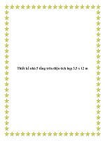 Thiết kế nhà 5 tầng trên diện tích hẹp 3,5 x 12 m ppt