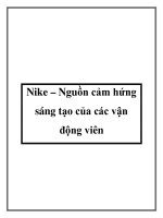 Nike – Nguồn cảm hứng sáng tạo của các vận động viên pptx