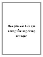 Mẹo giảm cân hiệu quả nhưng vẫn tăng cường sức mạnh potx