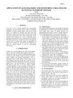 application of alos imageries for monitoring coral health in coastal waters of vietnam