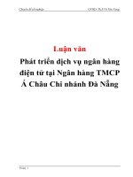 Phát triển dịch vụ ngân hàng điện tử tại Ngân hàng TMCP Á Châu Chi nhánh Đà Nẵng