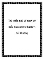 Trẻ thiếu ngủ có nguy cơ biểu hiện những hành vi bất thường potx