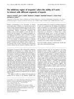 Báo cáo Y học: The inhibitory region of troponin-I alters the ability of F-actin to interact with different segments of myosin pot