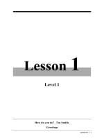LESSON 1: How do you do? I''''m Smith. Greetings potx