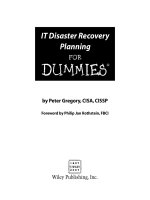 it disaster recovery planning for dummies