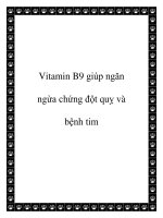Vitamin B9 giúp ngăn ngừa chứng đột quỵ và bệnh tim ppt