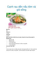 Canh rau dền nấu tôm và giò sống pot