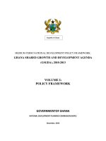 MEDIUM-TERM NATIONAL DEVELOPMENT POLICY FRAMEWORK: GHANA SHARED GROWTH AND DEVELOPMENT AGENDA (GSGDA), 2010-2013 potx