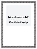 Trẻ phơi nhiễm bụi chì dễ có hành vi bạo lực pptx