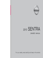 NISSAN SENTRA 2010 OWNER MANUAL - SÁCH HƯỚNG DẪN SỬ DỤNG XE NISSAN SENTRA ĐỜI 2010