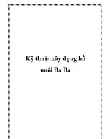 Kỹ thuật xây dựng hồ nuôi Ba Ba docx